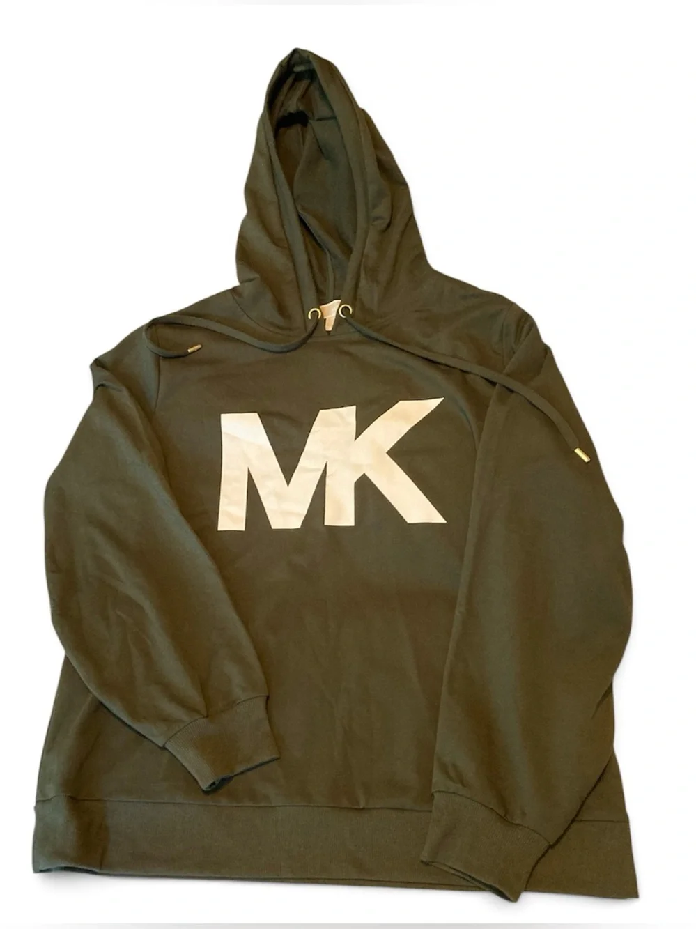NWT Michael Kors Long Sleeve Hoodie Sz Large Olive Green